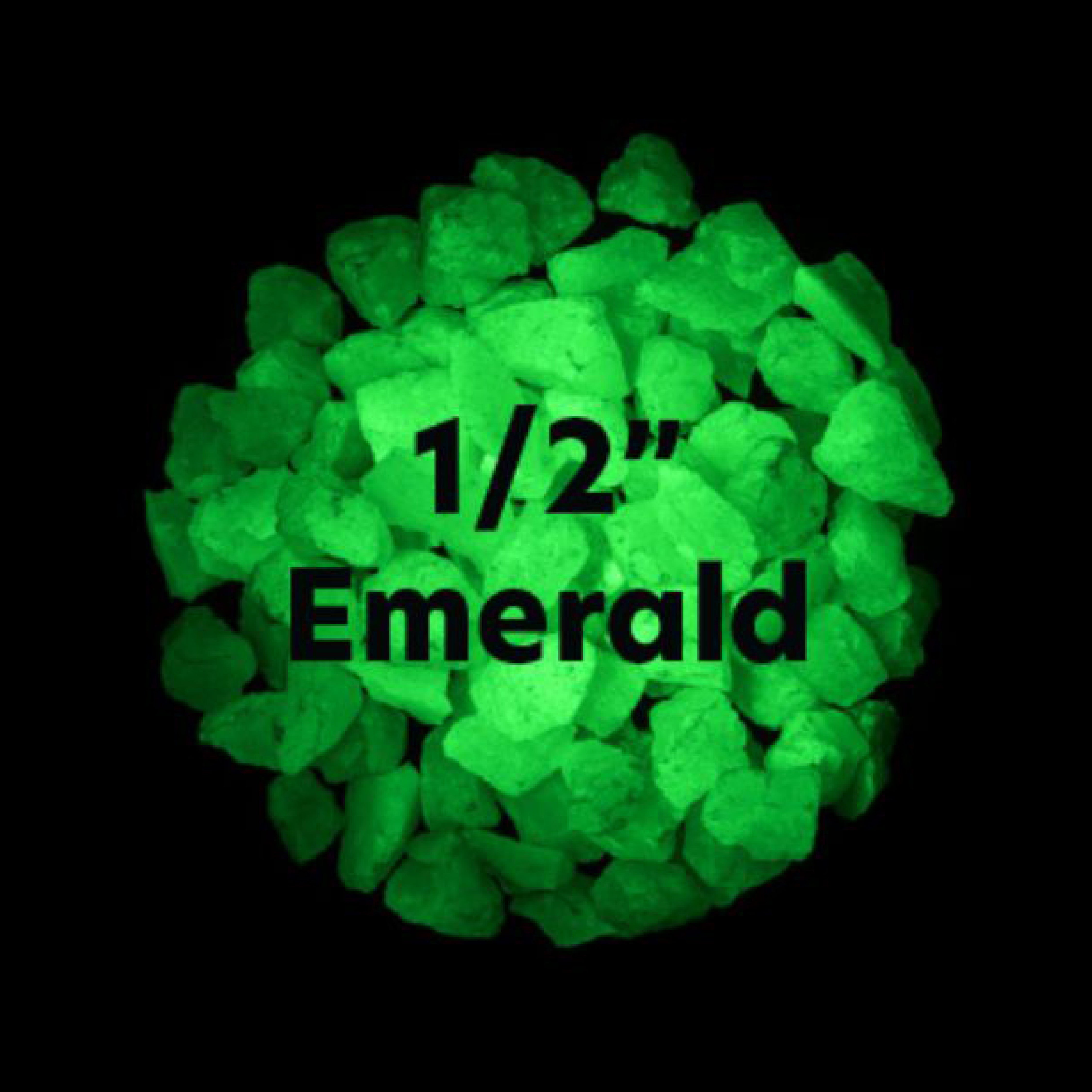 1/2 inch Emerald Glowing stones (Glass) 5lb