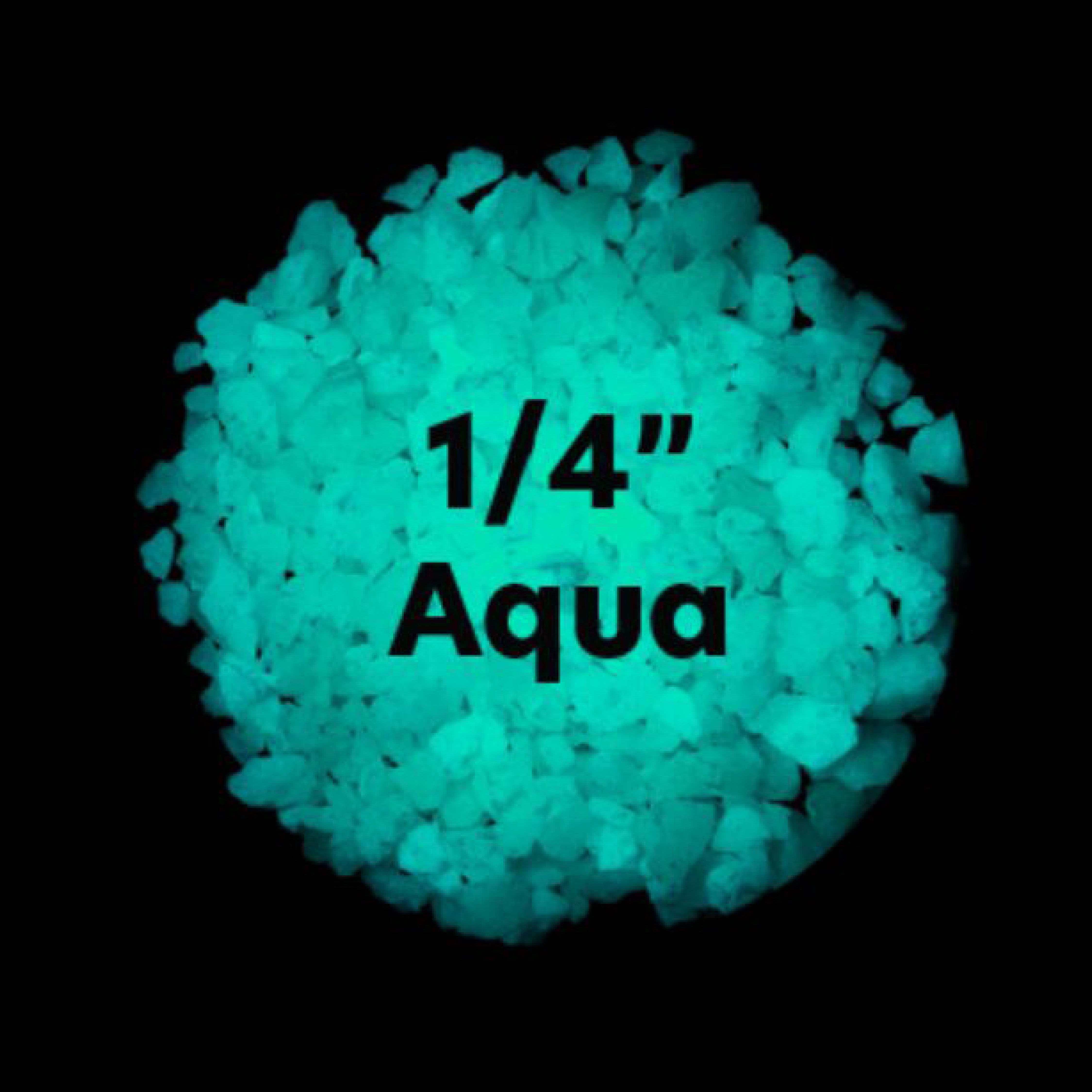 1/4 inch Aqua Glowing stones (Glass) 5lb