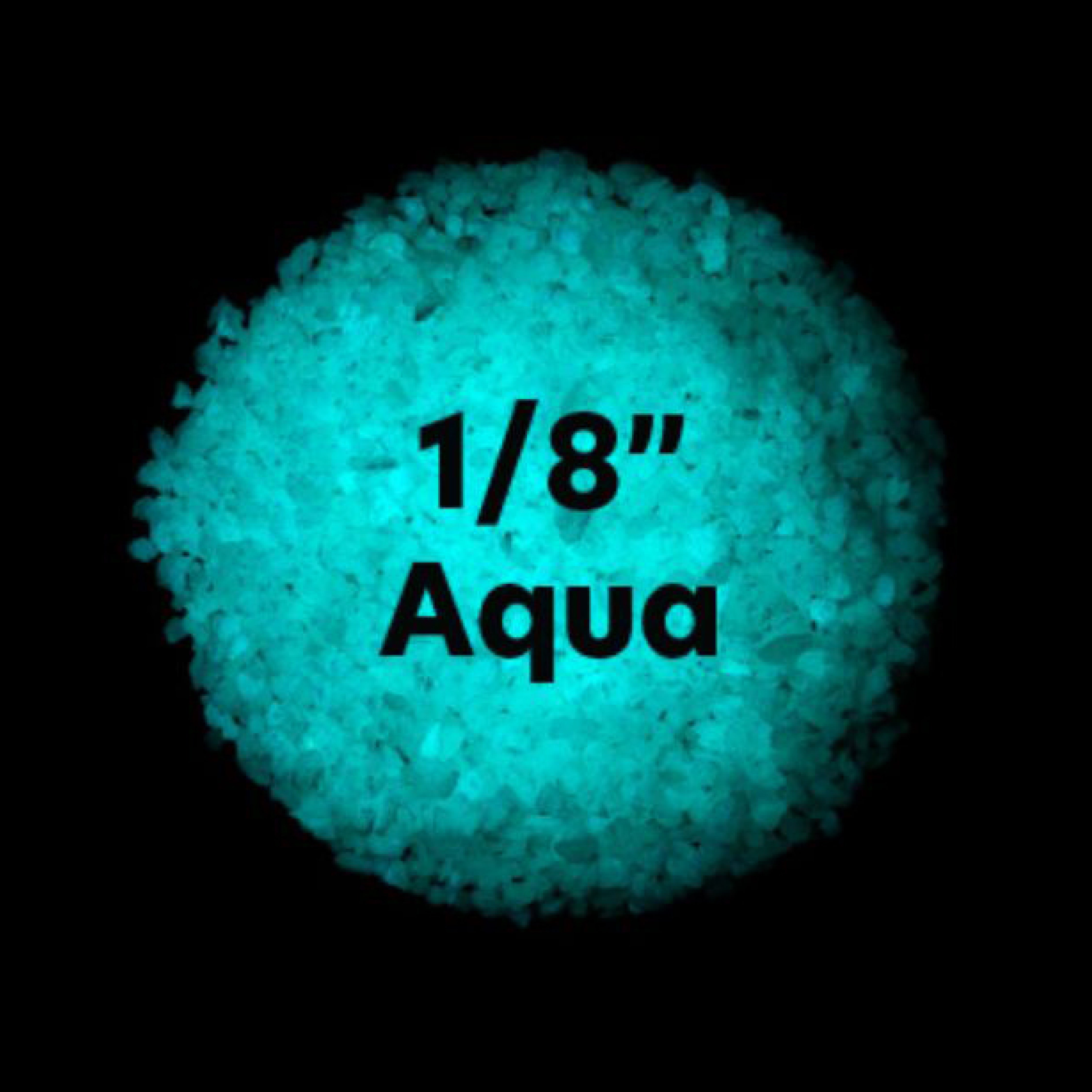 1/8 inch Aqua Glowing stones (Glass) 1lb