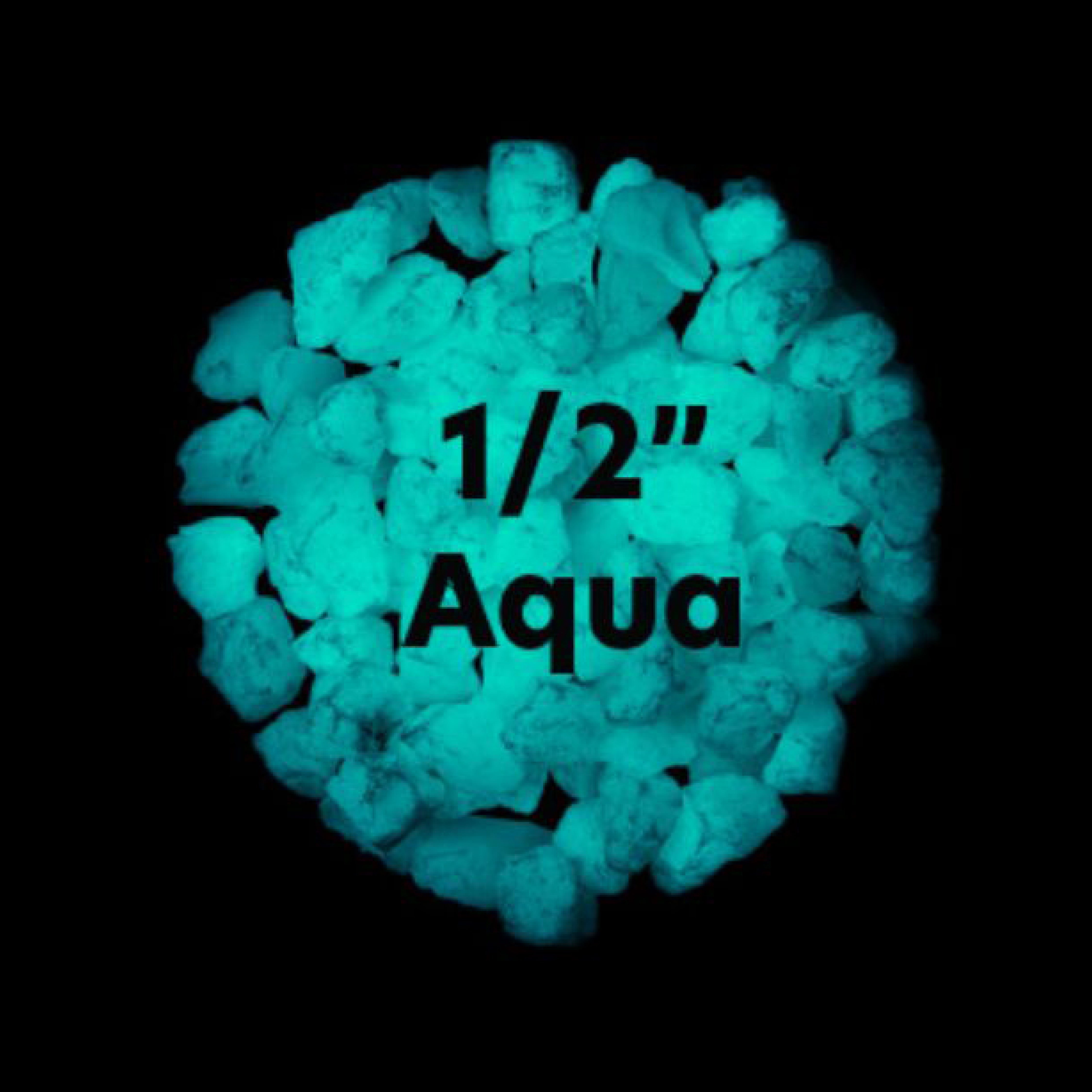 1/2 inch Aqua Glowing stones (Glass) 1lb