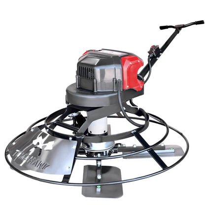 30" Portable Concrete Power Trowel with 18ft Bull Float Handle Battery Powered, 1 battery included